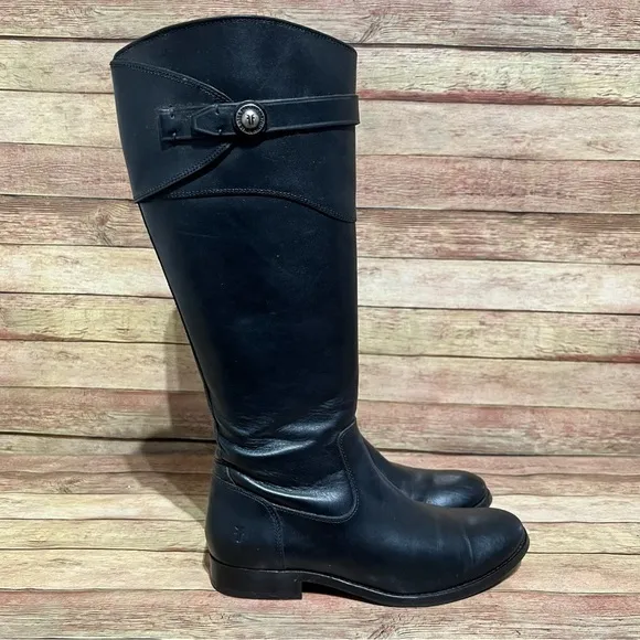 Frye Black Leather Molly Tall Boots
