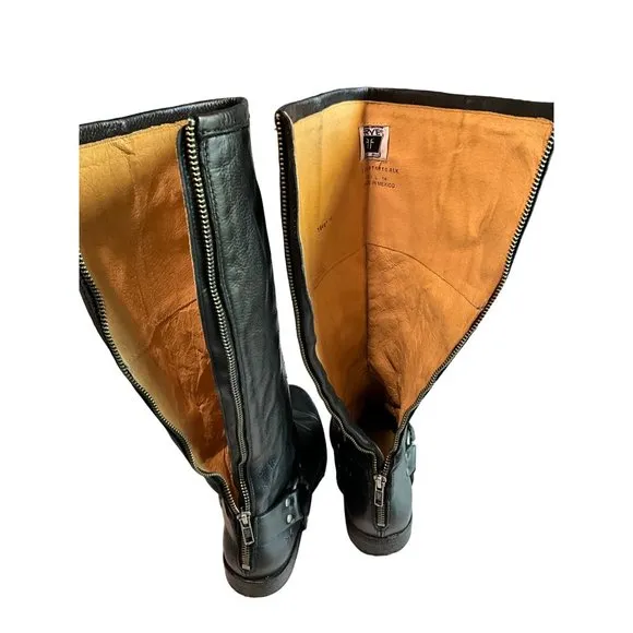 Frye‎ Black Size 7 Biker Style Boots Tall