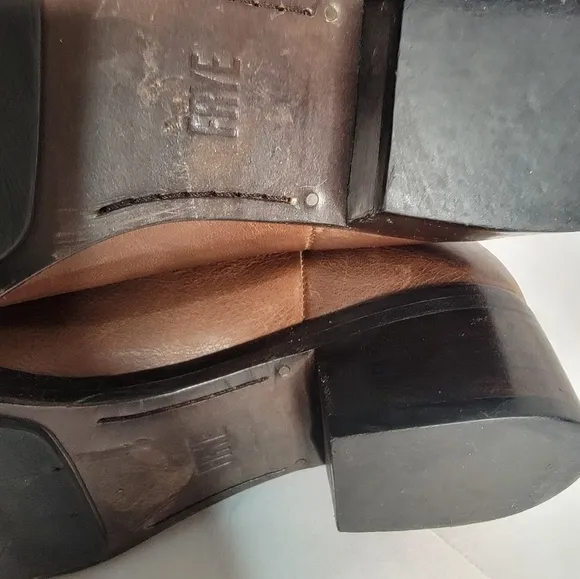 Frye Boots 6.5 Ray Seam Pull On Tall Leather Ridding Western Tan Brown