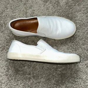Frye Brett Mens Size 9.5 Slip On Sneakers Shoes White Leather Comfort