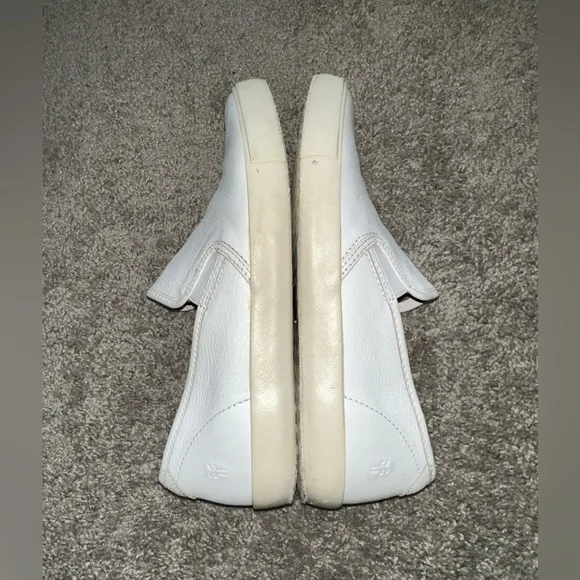 Frye Brett Mens Size 9.5 Slip On Sneakers Shoes White Leather Comfort