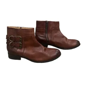 Frye Brown Molly D Ring Buckle Ankle Boots Size 8 1/2 Women's