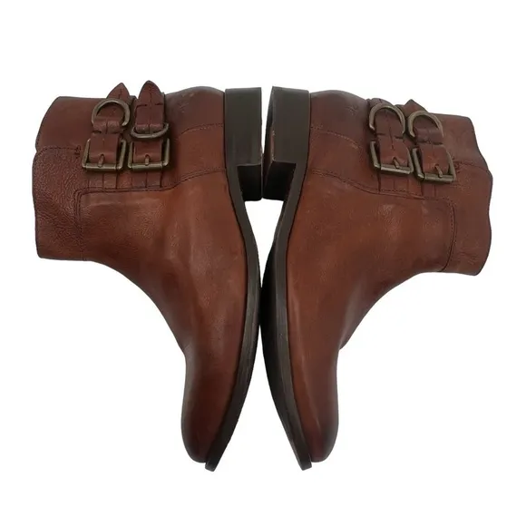 Frye Brown Molly D Ring Buckle Ankle Boots Size 8 1/2 Women's