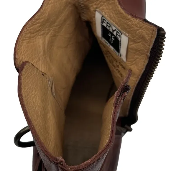 Frye Brown Molly D Ring Buckle Ankle Boots Size 8 1/2 Women's