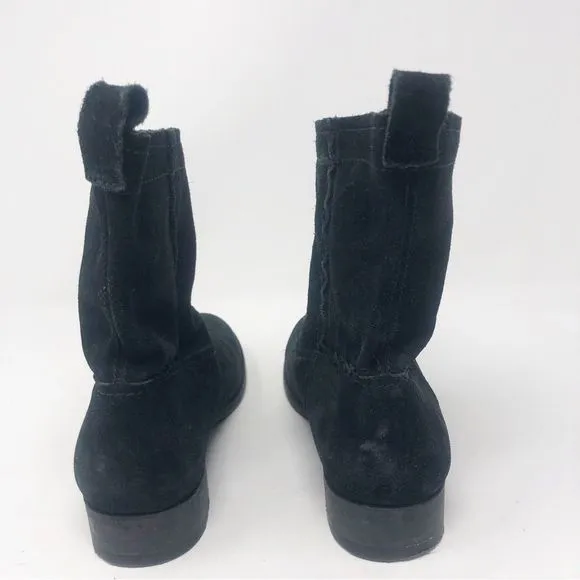 FRYE | Cara Short Black Suede Ankle Boots Pull On Women’s Size 6.5