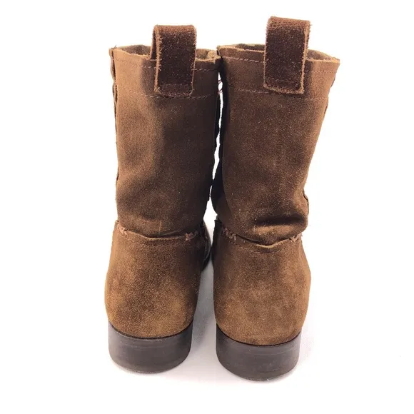 Frye Cara Short Brown Suede Leather Ankle Boots 8 B