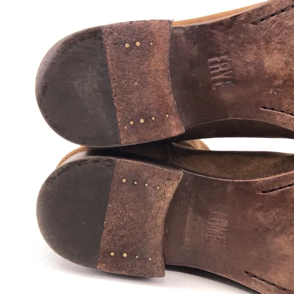 Frye Cara Short Brown Suede Leather Ankle Boots 8 B