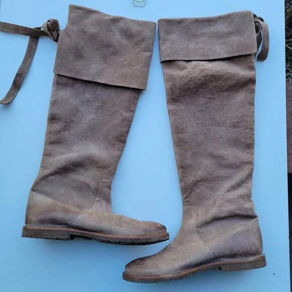 Frye CELIA Over the Knee Taupe Leather Tall Boots 7.5