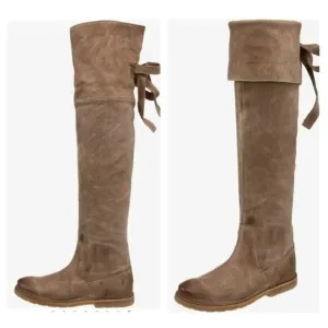 Frye CELIA Over the Knee Taupe Leather Tall Boots 7.5