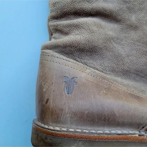 Frye CELIA Over the Knee Taupe Leather Tall Boots 7.5