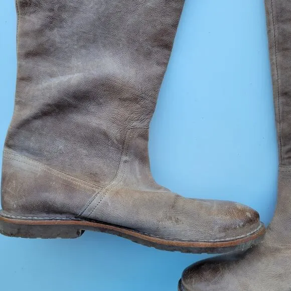 Frye CELIA Over the Knee Taupe Leather Tall Boots 7.5