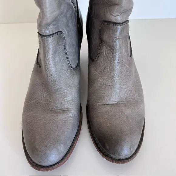 Frye Jackie Button Short Booties in Ice Washed Antique 11B