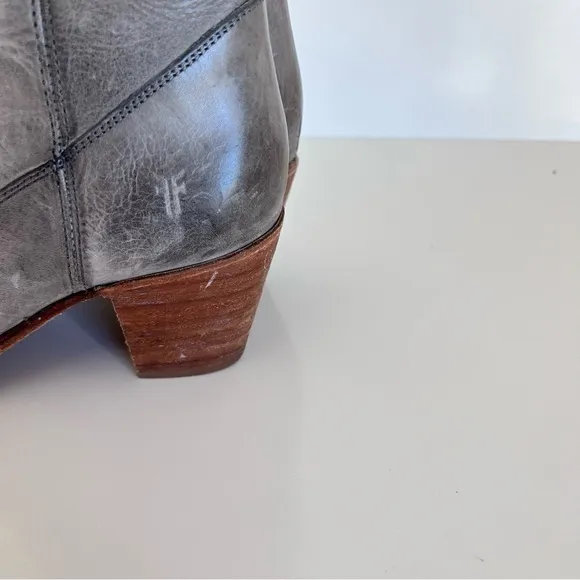Frye Jackie Button Short Booties in Ice Washed Antique 11B