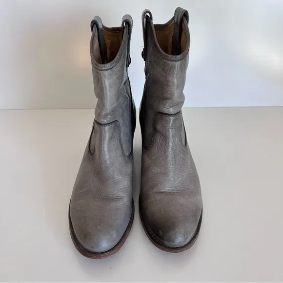 Frye Jackie Button Short Booties in Ice Washed Antique 11B