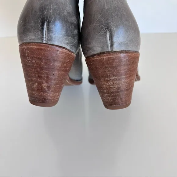 Frye Jackie Button Short Booties in Ice Washed Antique 11B