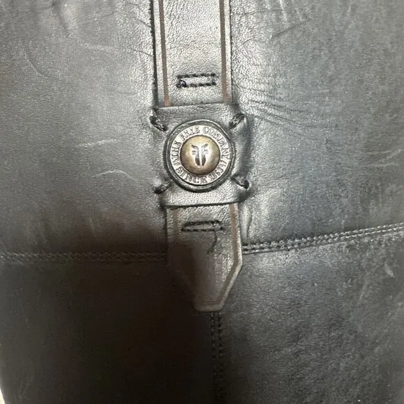 Frye Jayden Button Tall Riding Boots, Black Leather, Women's 8.5 Equestrian