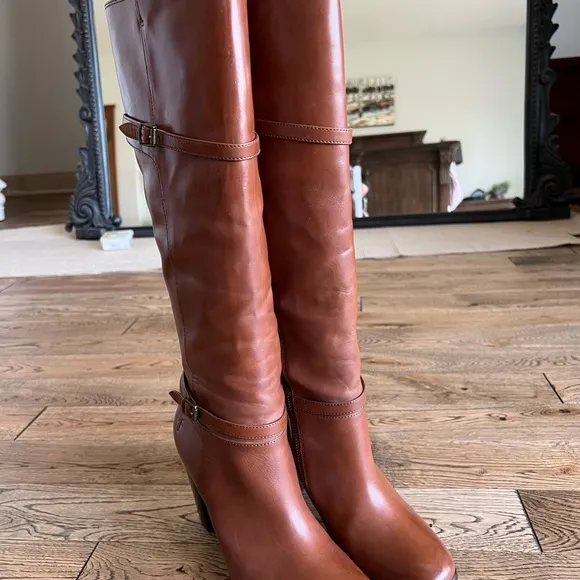 Frye Laurie tall cognac boots
