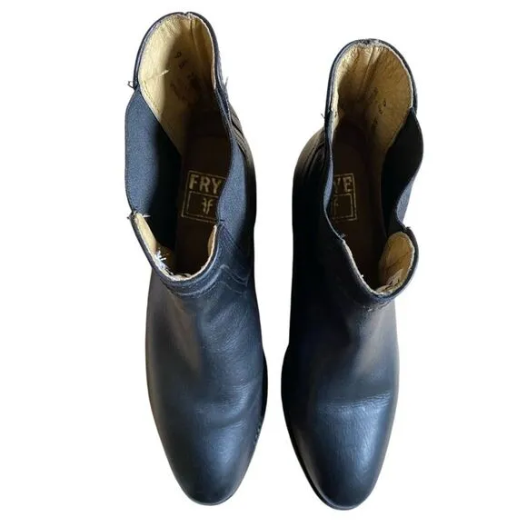 Frye Lindsay Gore Short Leather Ankle Boots Women's Size 9 Black Round Toe