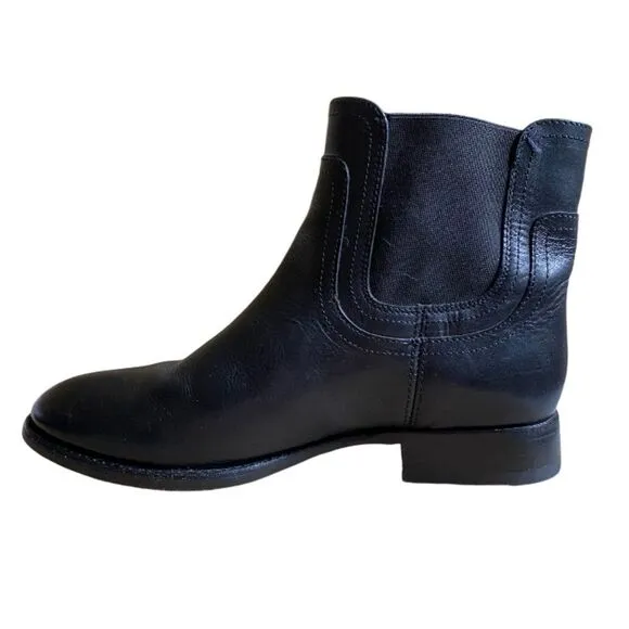 Frye Lindsay Gore Short Leather Ankle Boots Women's Size 9 Black Round Toe