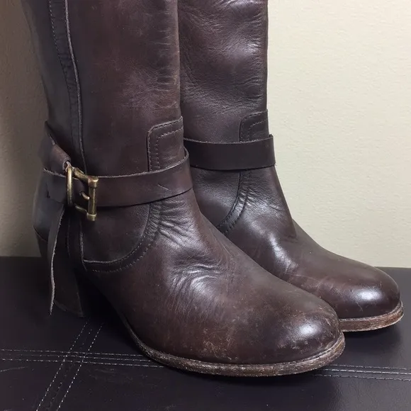 Frye Malorie Knotted Tall Brown Boots Size 7.5