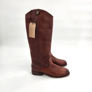 Frye Melissa Button 2 Leather Tall Calf Riding Boots Women 8 Cognac (3475449)