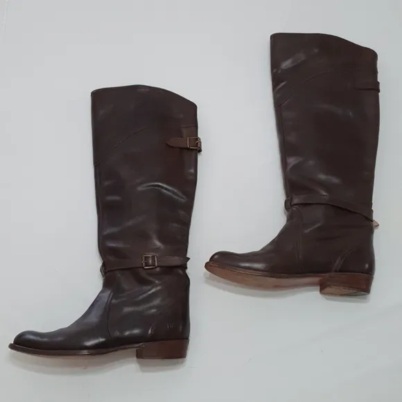 FRYE Melissa Harness Tall Umber Boots