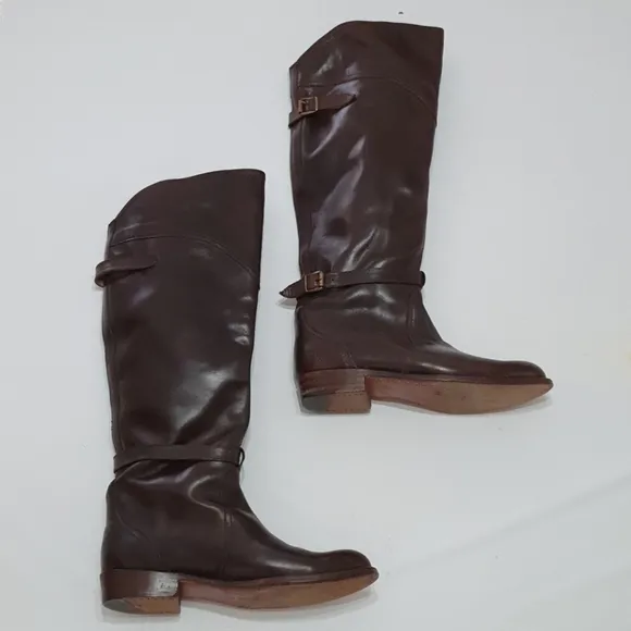 FRYE Melissa Harness Tall Umber Boots