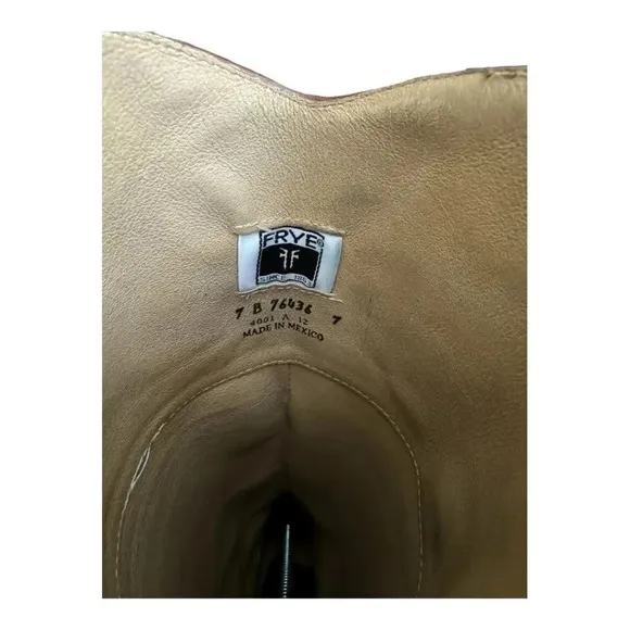 Frye Melissa Logo Knee High Tall Riding Boot Brown