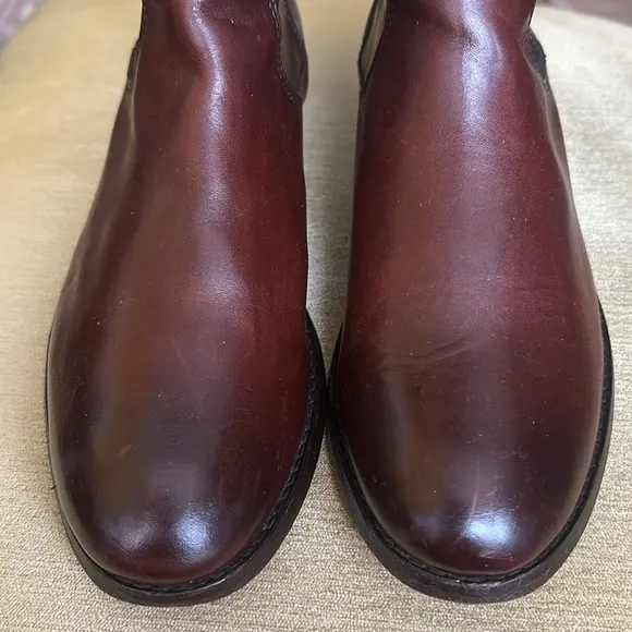 FRYE Melissa Stud Equestrian Tall  Riding Boots Boots Cognac Brown Leather
