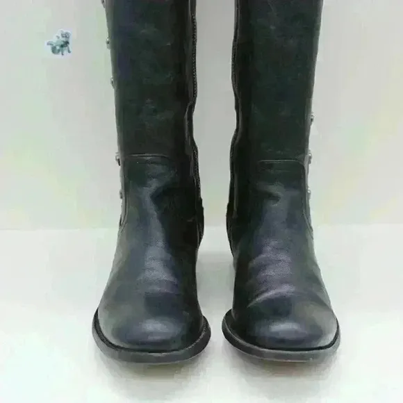 Frye Melissa Women's Black Leather Military Tall Riding Boots Size US 5.5 B
