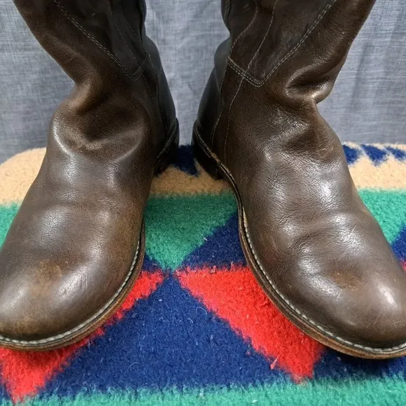 Frye Paige Dark Brown Leather Tall Riding Equestrian Boots Womens Sz 6.5B 76532