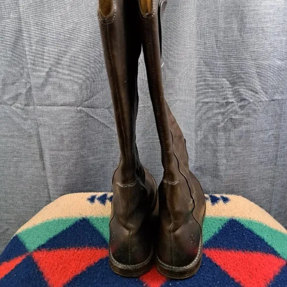Frye Paige Dark Brown Leather Tall Riding Equestrian Boots Womens Sz 6.5B 76532