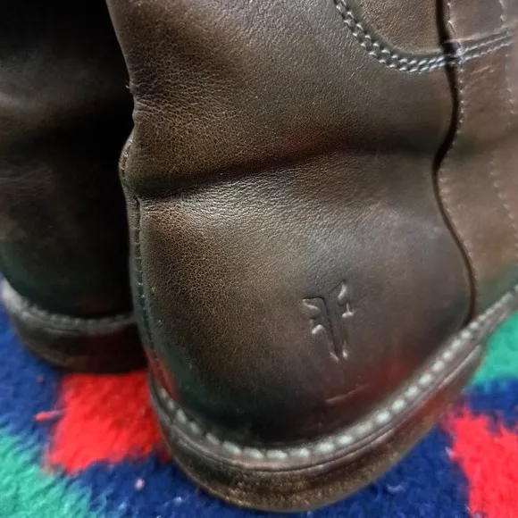 Frye Paige Dark Brown Leather Tall Riding Equestrian Boots Womens Sz 6.5B 76532
