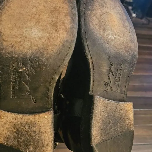 Frye Phillip Harness  Black Leather Short Riding Boots