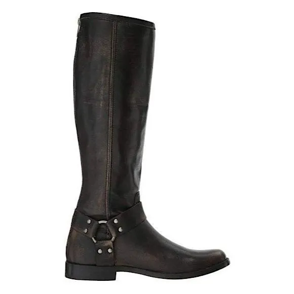 Frye Phillip Harness Leather Tall Boot Dark Brown