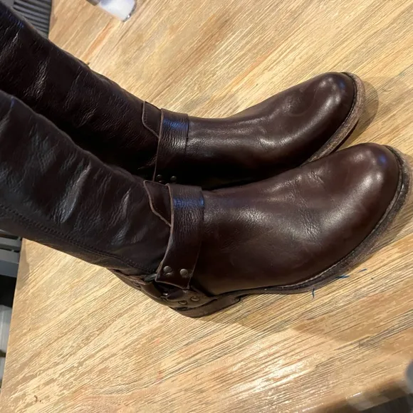Frye Phillip Harness Leather Tall Boot Dark Brown
