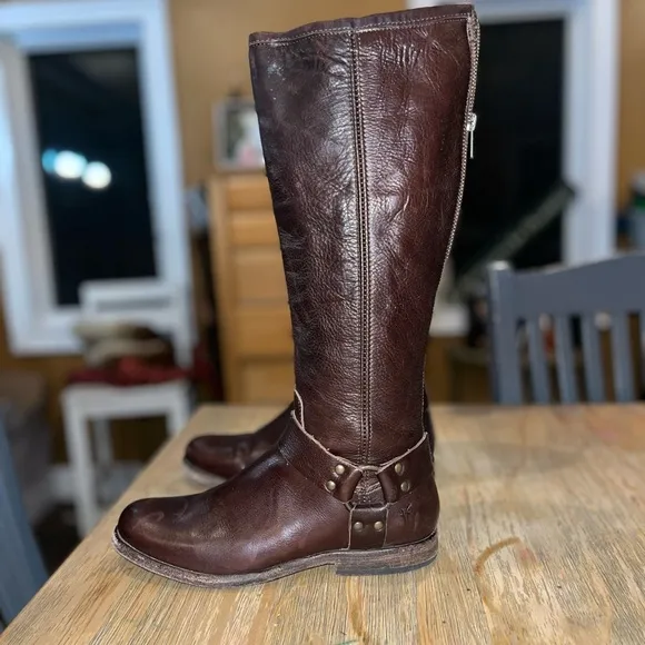 Frye Phillip Harness Leather Tall Boot Dark Brown