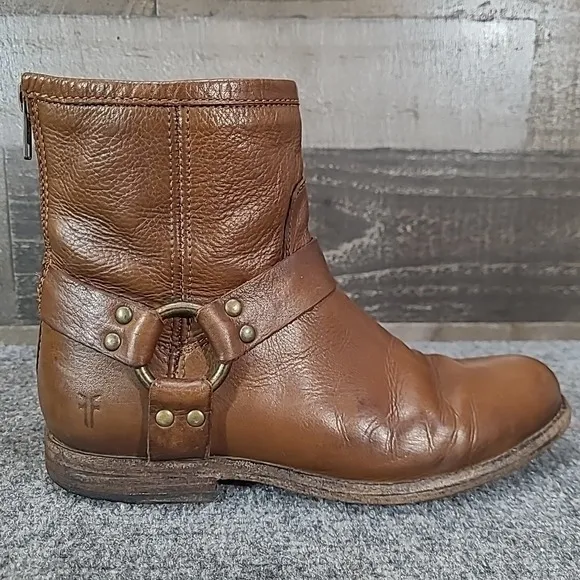 FRYE Phillip Harness Short Boots Women's Size 7 B - Brown