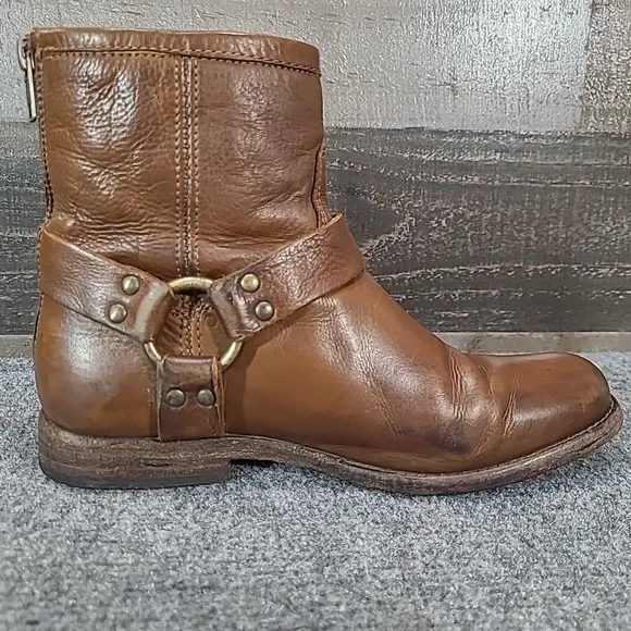 FRYE Phillip Harness Short Boots Women's Size 7 B - Brown