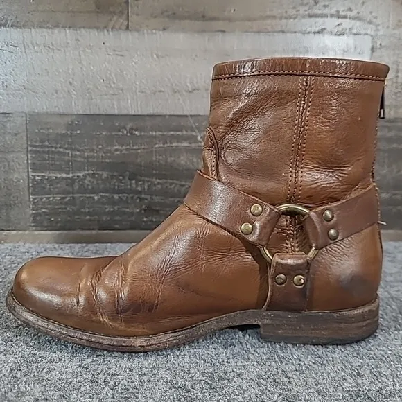 FRYE Phillip Harness Short Boots Women's Size 7 B - Brown