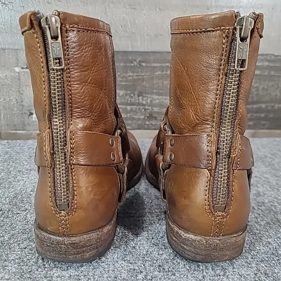 FRYE Phillip Harness Short Boots Women's Size 7 B - Brown