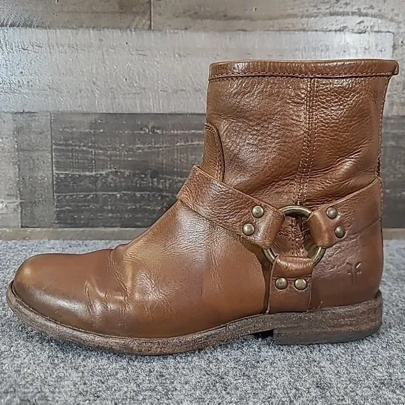 FRYE Phillip Harness Short Boots Women's Size 7 B - Brown