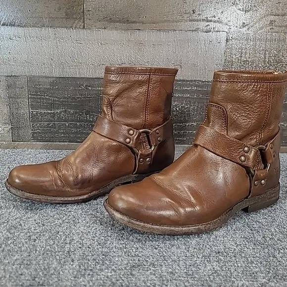 FRYE Phillip Harness Short Boots Women's Size 7 B - Brown