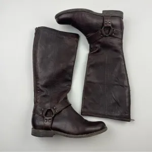 FRYE Phillip Harness Tall Washed Leather MOTO Riding Boots Size 7 B