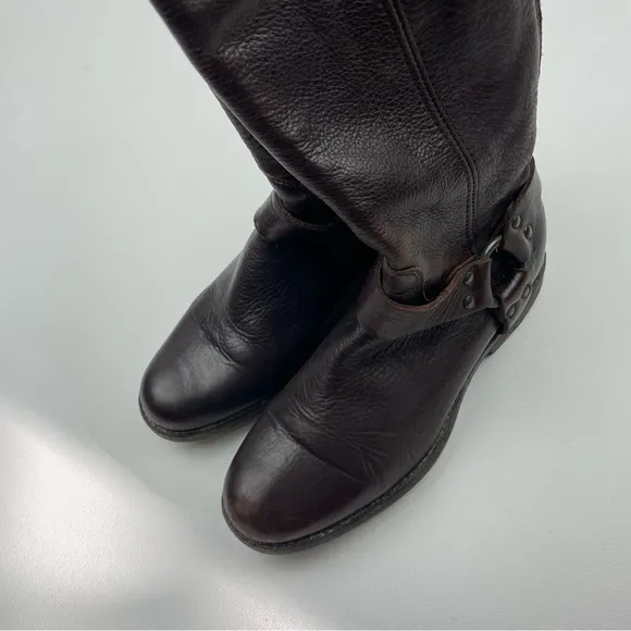 FRYE Phillip Harness Tall Washed Leather MOTO Riding Boots Size 7 B