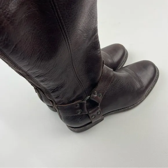 FRYE Phillip Harness Tall Washed Leather MOTO Riding Boots Size 7 B