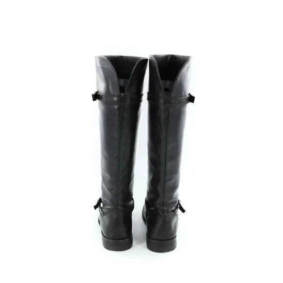 FRYE Shirley 77745 Black Leather Equestrian Riding Boots Size 5.5 Comes with Box