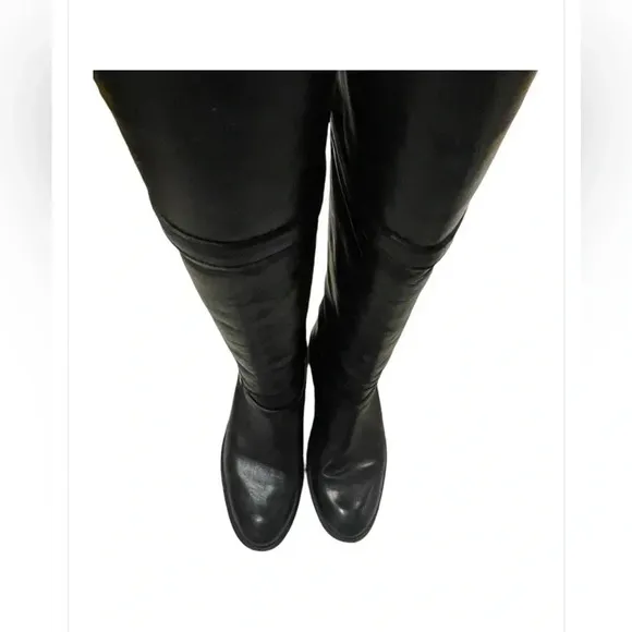 FRYE Shirley 77745 Black Leather Equestrian Riding Boots Size 5.5 Comes with Box