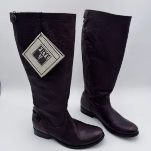 Frye Size 5.5B 76430 Women's Tall Melissa Button Back Full‎ Zip Brown Boots Read