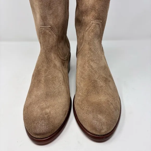 Frye Tall Suede Riding Boots Taupe Size 8.5